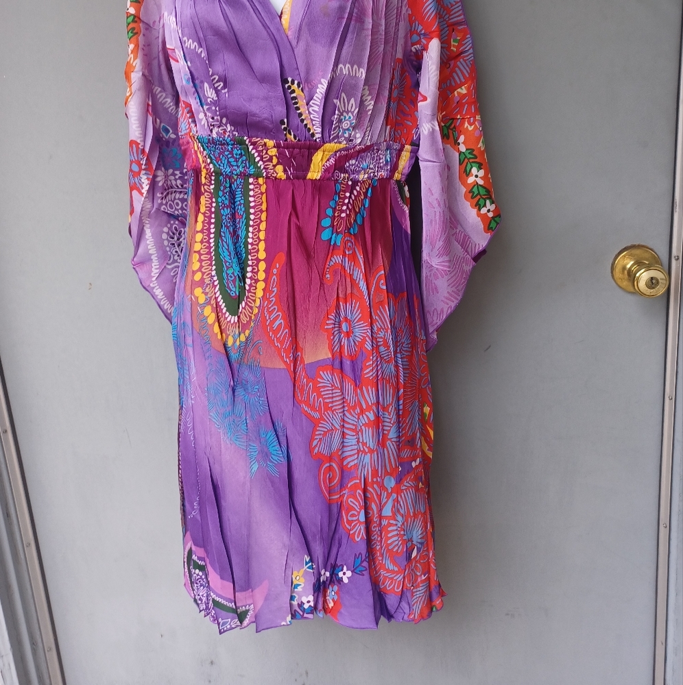 I Am Alberta Makali multicolored pleated flared dress M. - Picture 2 of 7